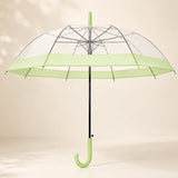 Green Big Border Transparent Umbrella for Teens & Adults