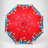 Maroon Mexico Landmark Print Umbrella for Teens & Adults