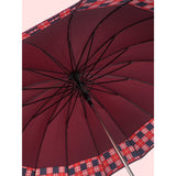 Maroon Checks Large Canopy Size Umbrella for Adults