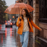 Orange Jelly Transparent Umbrella for Teens & Adults