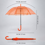 Orange Jelly Transparent Umbrella for Teens & Adults
