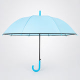 Pastel Blue Solid Black border Umbrella for Adults