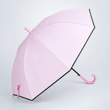 Pastel Pink Solid Black border Umbrella for Adults