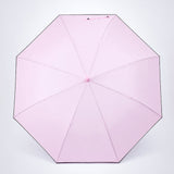 Pastel Pink Solid Black border Umbrella for Adults