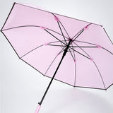 Pastel Pink Solid Black border Umbrella for Adults