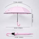Pastel Pink Solid Black border Umbrella for Adults