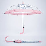 Peach Big Border Transparent Umbrella for Teens & Adults