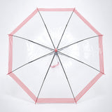 Peach Big Border Transparent Umbrella for Teens & Adults