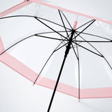 Peach Big Border Transparent Umbrella for Teens & Adults
