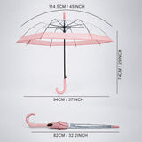 Peach Big Border Transparent Umbrella for Teens & Adults