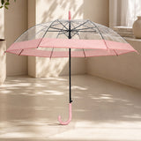 Peach Big Border Transparent Umbrella for Teens & Adults