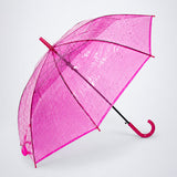 Hot Pink Jelly Transparent Umbrella for Teens & Adults