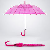 Hot Pink Jelly Transparent Umbrella for Teens & Adults