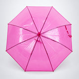 Hot Pink Jelly Transparent Umbrella for Teens & Adults