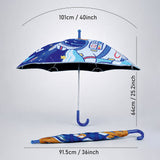 Wheel style Planet Space Astronaut Printed UPF 50+ Kids-Umbrella