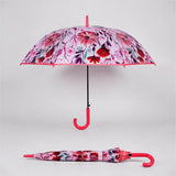 Pink Floral Tile Print Umbrella for Teens & Adults