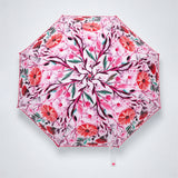 Pink Floral Tile Print Umbrella for Teens & Adults