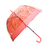 Self Print Pink Transparent Umbrella for Kids and Teens