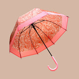 Self Print Pink Transparent Umbrella for Kids and Teens
