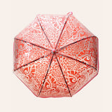 Self Print Pink Transparent Umbrella for Kids and Teens