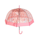 Self Print Pink Transparent Umbrella for Kids and Teens