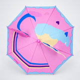 3D Face Pink Unicorn Umbrella for Kids