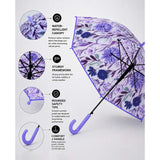 Purple Floral Tile Print Umbrella for Teens & Adults
