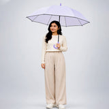Purple Solid Black border Umbrella for Adults