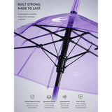 Rich Purple Jelly Transparent Umbrella for Teens & Adults