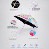 Wheel style Strawberry & Teddy Printed UPF 50+ Kids-Umbrella
