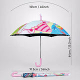 Wheel style Strawberry & Teddy Printed UPF 50+ Kids-Umbrella