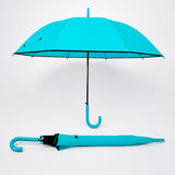 Teal Solid Black border Umbrella for Adults & Teens