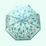 Self Print Turquoise Transparent Umbrella for Kids and Teens