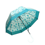 Self Print Turquoise Transparent Umbrella for Kids and Teens
