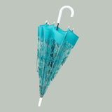 Self Print Turquoise Transparent Umbrella for Kids and Teens
