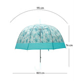 Self Print Turquoise Transparent Umbrella for Kids and Teens