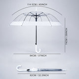 White Big Border Transparent Umbrella for Teens & Adults