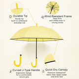 Yellow Solid Black border Umbrella for Adults & Teens