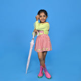 Pink Translucent Bunny Hugs, Rain and All-season Umbrella for Kids & Adults