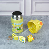 Yellow 3D Cheese Toy Lid Kids Stainless Steel Water Bottle, 500ml