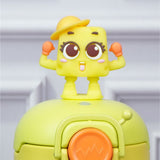 Yellow 3D Cheese Toy Lid Kids Stainless Steel Water Bottle, 500ml