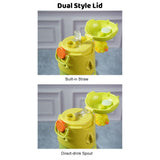 Yellow 3D Cheese Toy Lid Kids Stainless Steel Water Bottle, 500ml