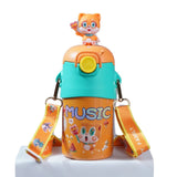 Orange 3D Foxy Toy Lid Kids Stainless Steel Water Bottle, 500ml