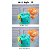 Orange 3D Foxy Toy Lid Kids Stainless Steel Water Bottle, 500ml