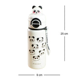 White 3d Panda Stainless Steel Kids Water Bottle, 550ml