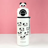 White 3d Panda Stainless Steel Kids Water Bottle, 550ml