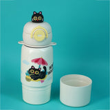 Black Cat Bottomlid Series, Stainless Steel Kids Water Bottle, 480ml