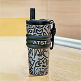 Black Doodle Fluorescent series Stainless Steel Tumbler and water Bottle for Kids and Adults, 550ml
