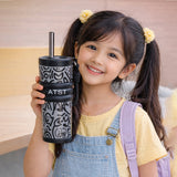 Black Doodle Fluorescent series Stainless Steel Tumbler and water Bottle for Kids and Adults, 550ml