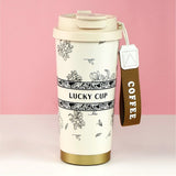 Black Floral Stainless Steel premium Insulated Detox Infuser Bottle with Tea and Fruit Infuser attachment, 520ml